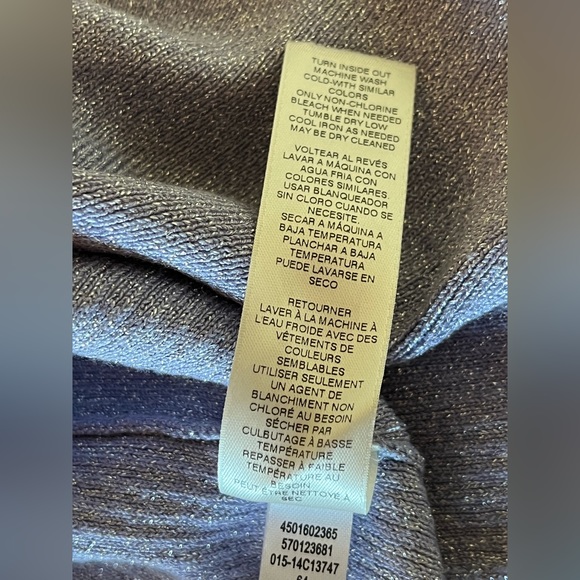 Chico's lilac purple mist shimmer metallic silver turtleneck sweater top - Picture 3 of 13